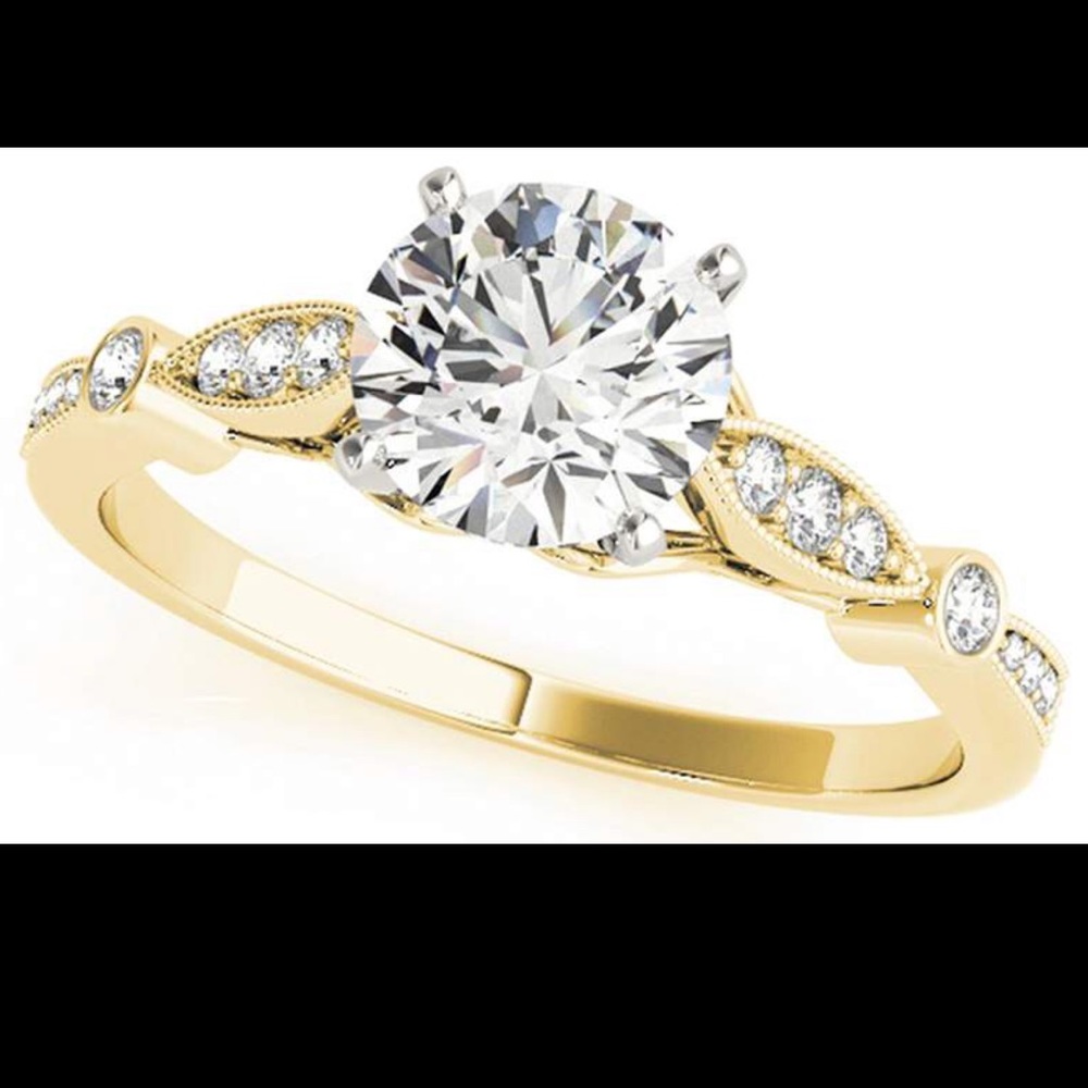 Bridal sterling and gold engagement ring, size 7